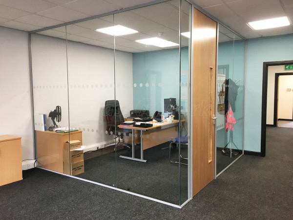 Aalco Metals Limited (Chepstow, Gwent): Acoustic Glass Corner Meeting Room With Timber Door