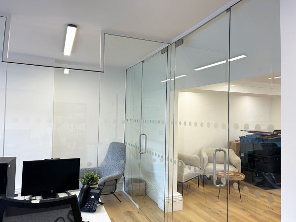 Abans Global (Soho, London): Toughened Glass Office Partitions