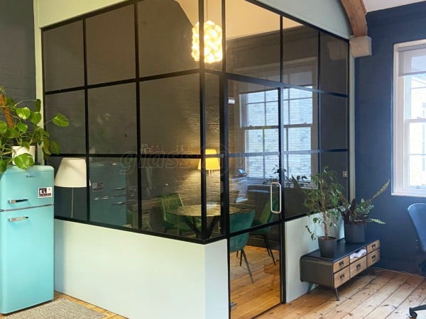 T-Bar Slimline Single Glazed Industrial Style Glass Wall