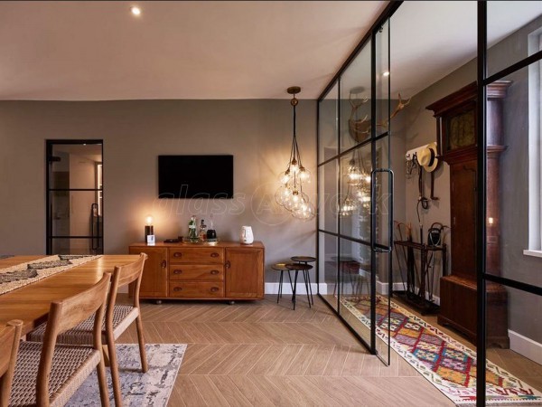 Angel Interiors (Chew Stoke, Bristol): Glass Wine Room Door and Sliding Door Partition