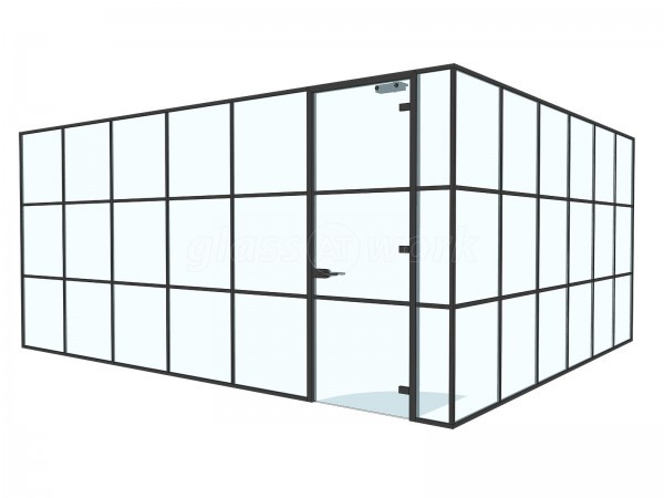 Arc Group London (Edmonton, London): Mixed T-Bar and Frameless Glass Partitions