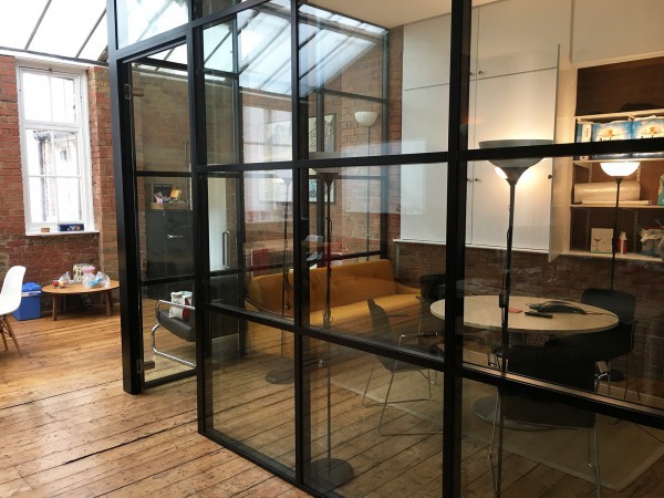 T-Bar Chunky Single Glazed Industrial Style Glass Partitioning