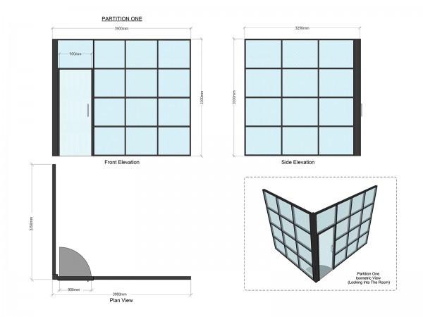 Azoomee (Islington, London): Factory Style Glass Corner Room With Black Frame