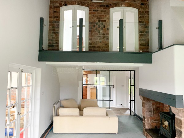 BC Heywood Joinery (Nantwich, Cheshire): Black Industrial T-Bar Glass Wall With Top-Hung Sliding Door