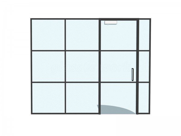 Bannerman Company (Inverness, Scotland): T-Bar Aluminium Black Framed Glass Office Partitions