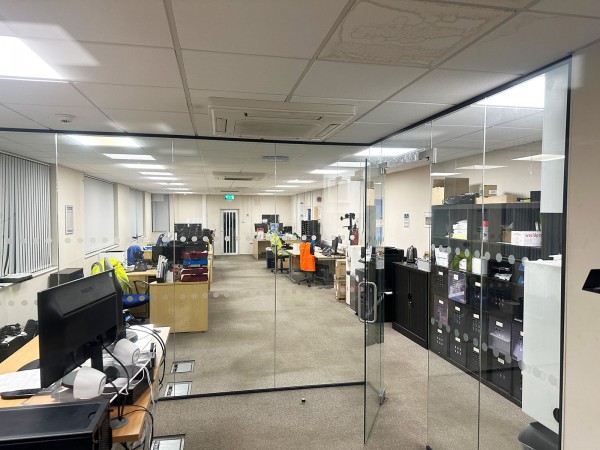 Bay Plastics (North Shields, Tyne and Wear): Glass Corner Office With Frameless Door