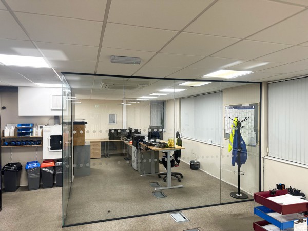 Bay Plastics (North Shields, Tyne and Wear): Glass Corner Office With Frameless Door