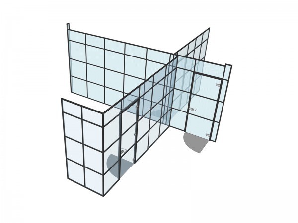 Beetham (Liverpool, Merseyside): T-Bar Aluminium Black Framed Glass Walls and Doors