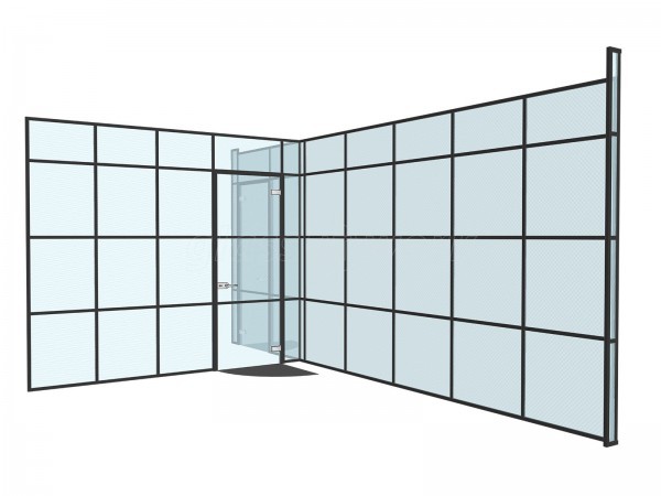 Beetham (Liverpool, Merseyside): Frosted Glass T-Bar Grid Glazed Partitioning