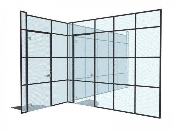 Beetham (Liverpool, Merseyside): Frosted Glass T-Bar Grid Glazed Partitioning