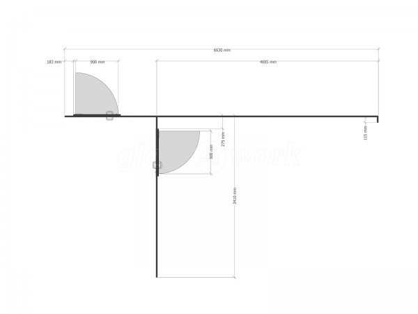 Beetham (Liverpool, Merseyside): Frosted Glass T-Bar Grid Glazed Partitioning