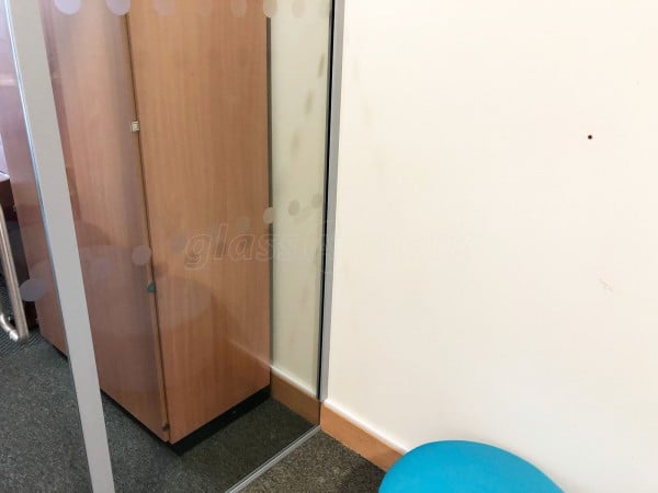 Bengeworth Academy (Evesham, Worcestershire): School Acoustic Glass Partition and Framed Glass Door