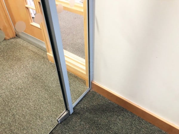 Bengeworth Academy (Evesham, Worcestershire): School Acoustic Glass Partition and Framed Glass Door