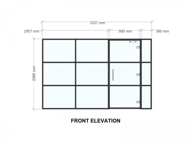 Bladeroom Group (Cheltenham, Gloucestershire): Office T-Bar Black Framed Glass Walls and Doors