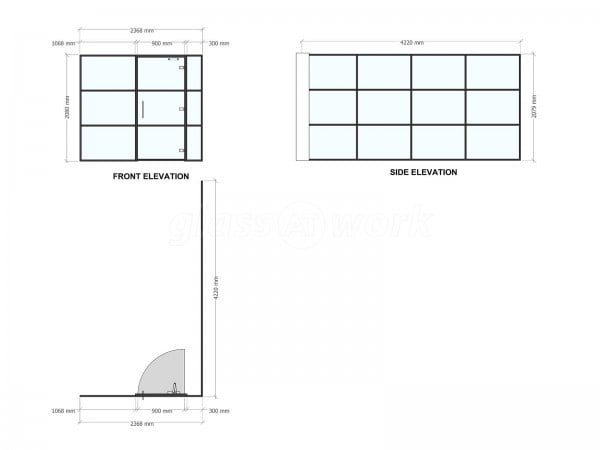 Bladeroom Group (Cheltenham, Gloucestershire): Office T-Bar Black Framed Glass Walls and Doors