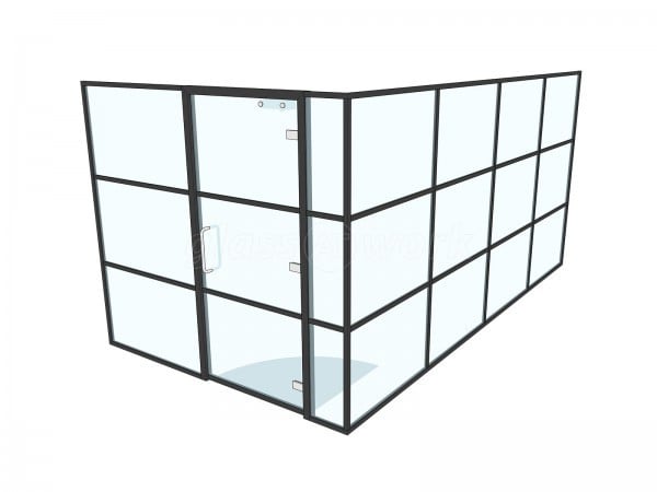 Bladeroom Group (Cheltenham, Gloucestershire): Office T-Bar Black Framed Glass Walls and Doors