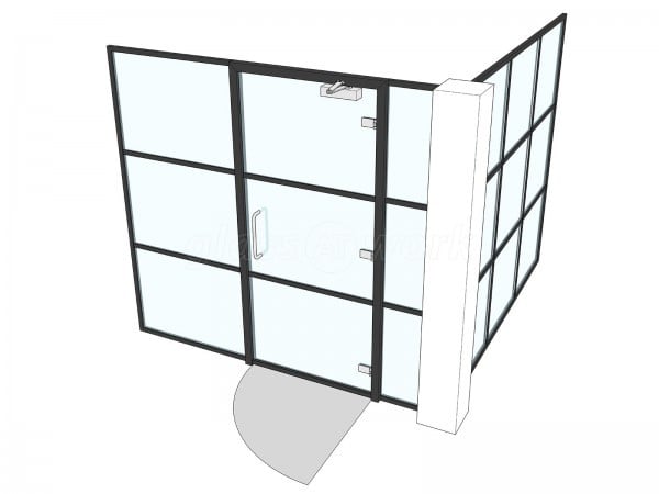 Bladeroom Group (Cheltenham, Gloucestershire): Office T-Bar Black Framed Glass Walls and Doors