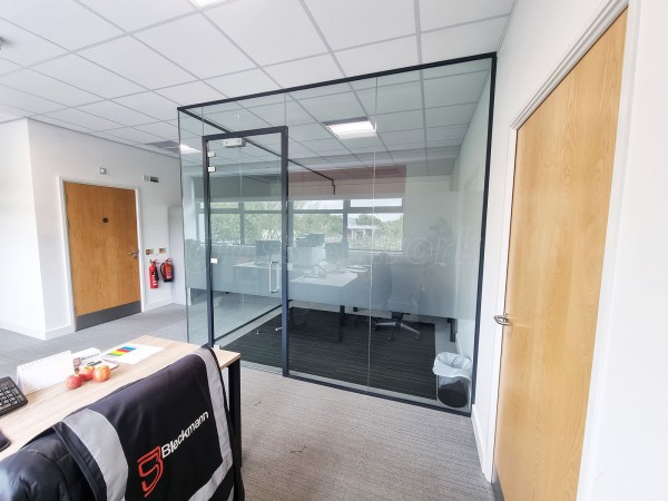 Bleckmann UK (Swindon, Wiltshire): Glass Corner Office With Acoustic Laminated Glazing