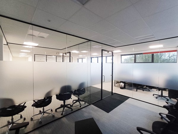 Bleckmann UK (Swindon, Wiltshire): Acoustic Glass Office Partitions With Window Film