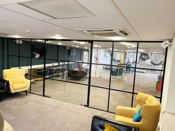 C3 Church (Cambridge, Cambridgeshire): T-Bar Interior Black Metal Framed Glass Wall With Double Doors