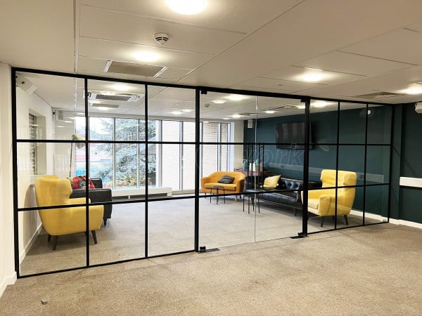 C3 Church (Cambridge, Cambridgeshire): T-Bar Interior Black Metal Framed Glass Wall With Double Doors