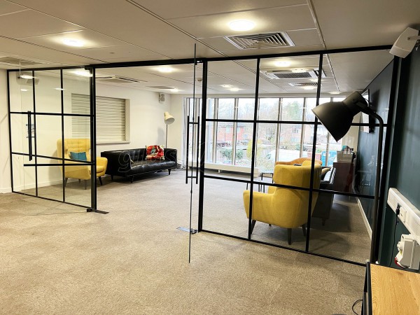 C3 Church (Cambridge, Cambridgeshire): T-Bar Interior Black Metal Framed Glass Wall With Double Doors