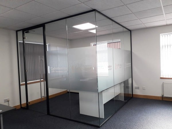 Caledonian Lift Services (Hamilton, Scotland): Glass Partition Corner Room