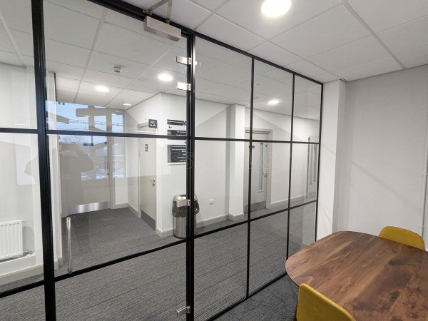 Capa College (Wakefield, West Yorkshire): T-Bar Black Metal Grid Glazing