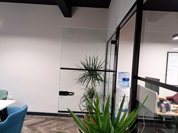 Career Makers Recruitment (Northern Quarter, Manchester): T-Bar Black Framed Glass Office Partition