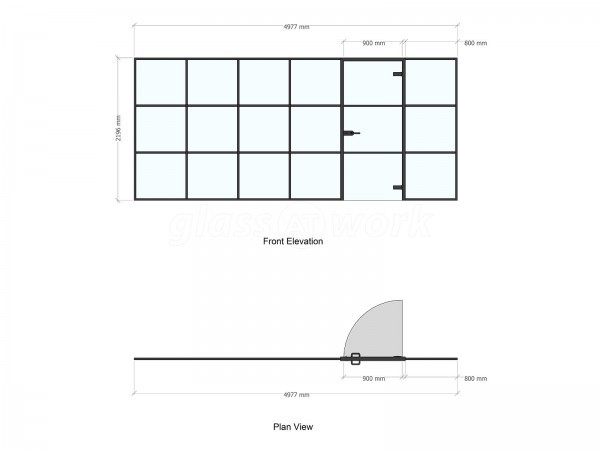 Career Makers Recruitment (Northern Quarter, Manchester): T-Bar Black Framed Glass Office Partition