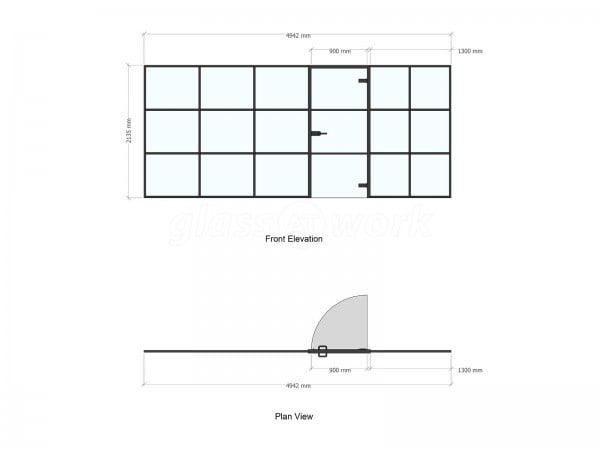 Career Makers Recruitment (Northern Quarter, Manchester): T-Bar Black Framed Glass Office Partition