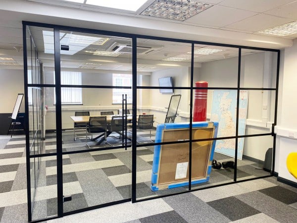 Centurion Estate Planning (Chichester, West Sussex): T-Bar Aluminium Black Framed Glass Corner Office