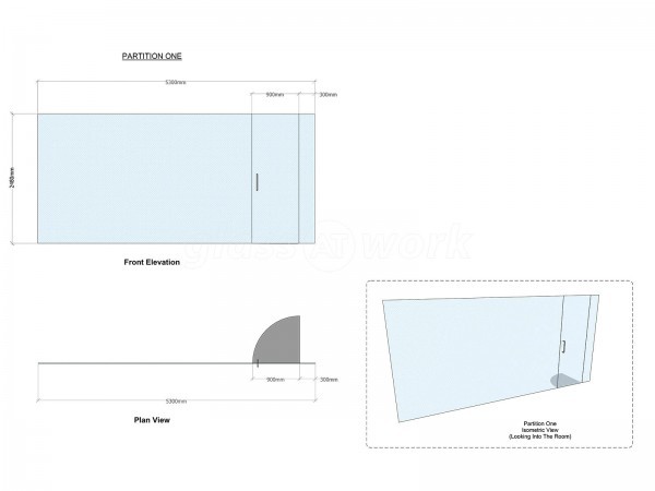 Oil Chart Offshore (Chiswick, London): Glass Partition Wall & Door