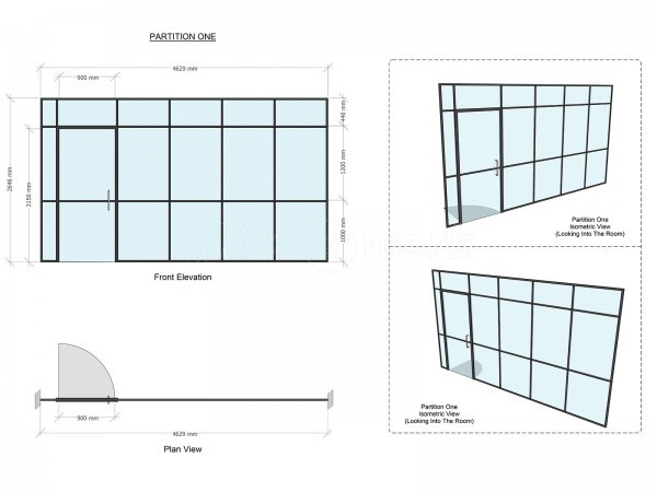 Cleveland & Co (Bermondsey, London): Black T-Bar Industrial Warehouse-Style Glazed Partitions