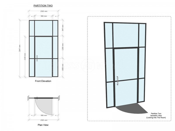 Cleveland & Co (Bermondsey, London): Black T-Bar Industrial Warehouse-Style Glazed Partitions