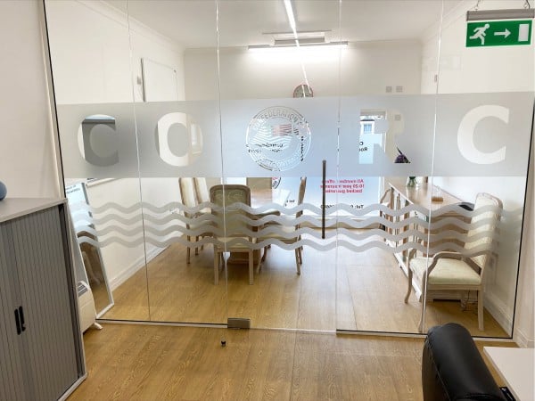 Confederation of Roofing Contractors (Brightlingsea, Essex): Glass Office Partition With White Track