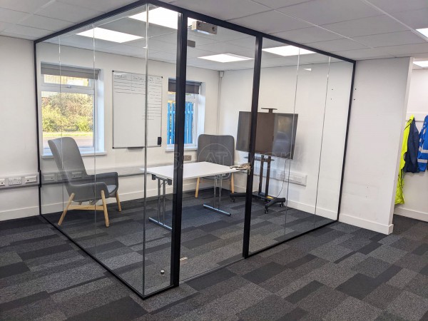 Conquip Engineering (Alton, Hampshire): Glass Corner Office Pod With Soundproofed Glazing