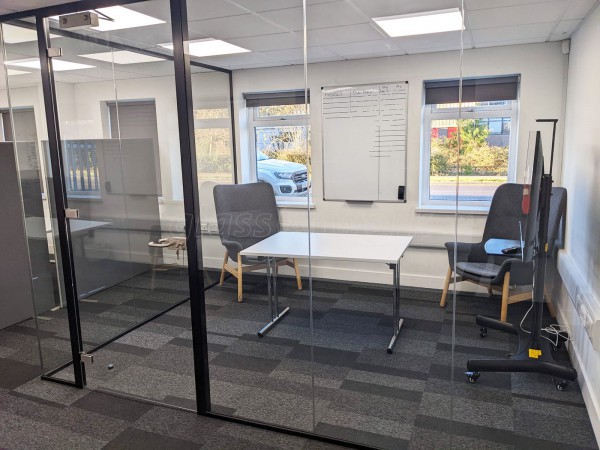 Conquip Engineering (Alton, Hampshire): Glass Corner Office Pod With Soundproofed Glazing