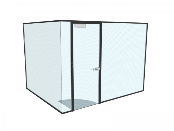 Conquip Engineering (Alton, Hampshire): Glass Corner Office Pod With Soundproofed Glazing