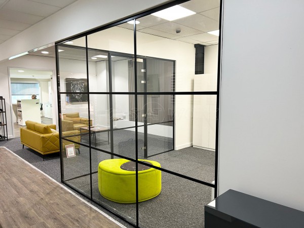 Cookes Furniture (Short Heath, Birmingham): Industrial-Style Black Framed Glass Corner Room