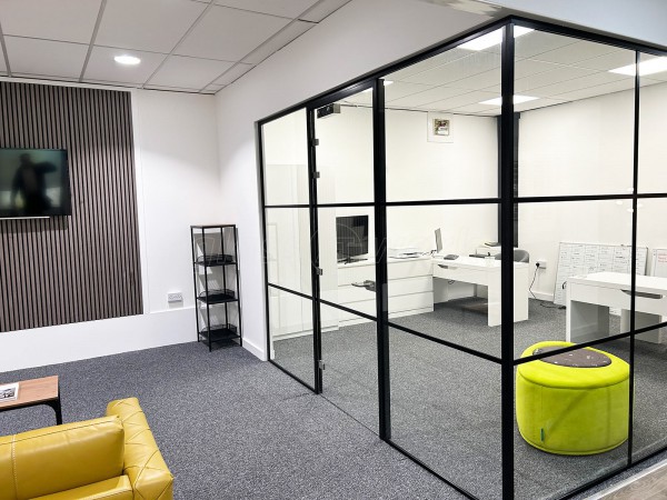 Cookes Furniture (Short Heath, Birmingham): Industrial-Style Black Framed Glass Corner Room