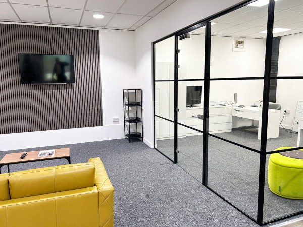 Cookes Furniture (Short Heath, Birmingham): Industrial-Style Black Framed Glass Corner Room