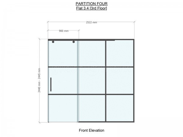 Dawlish Construction (Stepney, London): T-Bar Black Panel Glass Walls and Sliding Doors