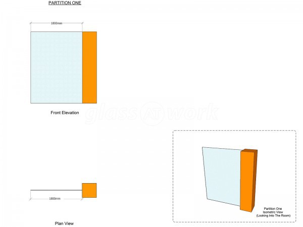 Decorean Ltd (Lewisham, London): Office Glass Wall Divider Open Ended Partition