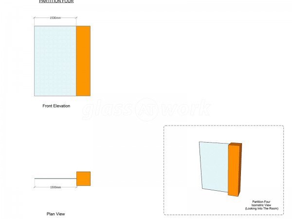 Decorean Ltd (Lewisham, London): Office Glass Wall Divider Open Ended Partition