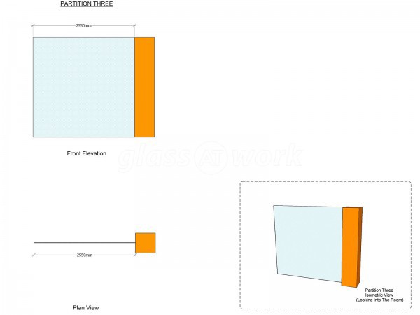 Decorean Ltd (Lewisham, London): Office Glass Wall Divider Open Ended Partition