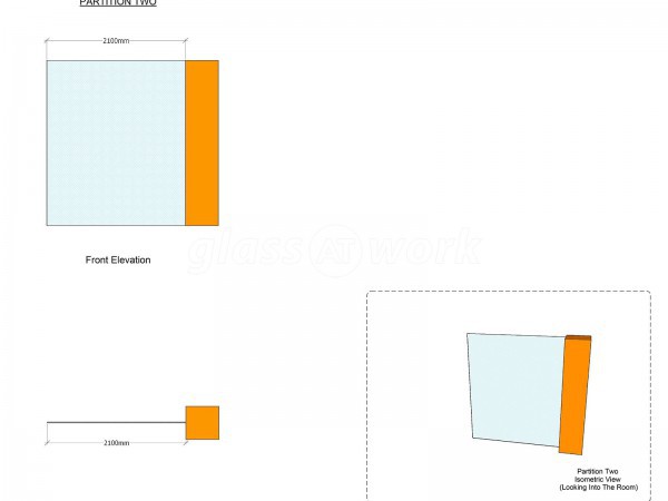 Decorean Ltd (Lewisham, London): Office Glass Wall Divider Open Ended Partition