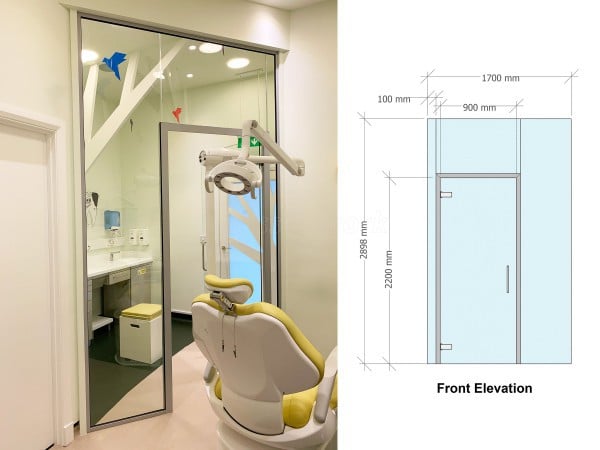 Single Glazed Frameless Glass Office Partitioning