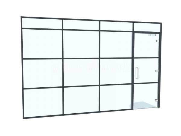 Dover Design (Stockbridge, Hampshire): T-Bar Office Partition With Black Metal Bands