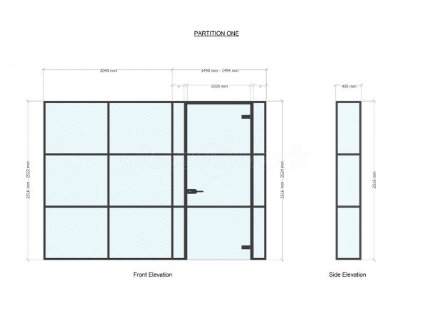 Drummer TV (Redland, Bristol): T-Bar Metal and Glass Office Wall With Soundproofing